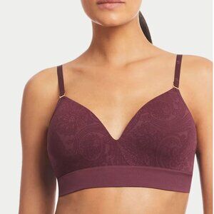 Ralph Lauren Paisley Wirefree Bra L Pinot Noir NWT